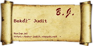 Bekő Judit névjegykártya
